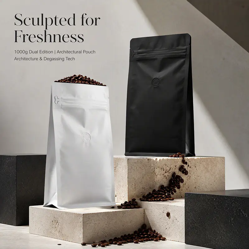 Stock Blank Coffee Bags with Valve Stock Blank Coffee Bags with Valve