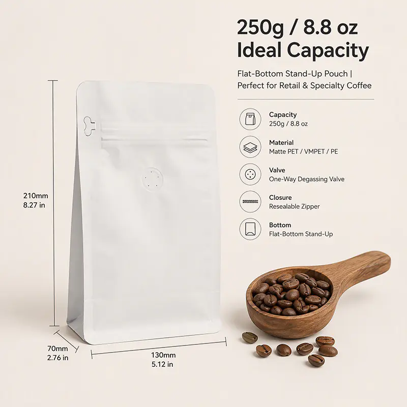 Stock Blank Coffee Bags with Valve Stock Blank Coffee Bags with Valve