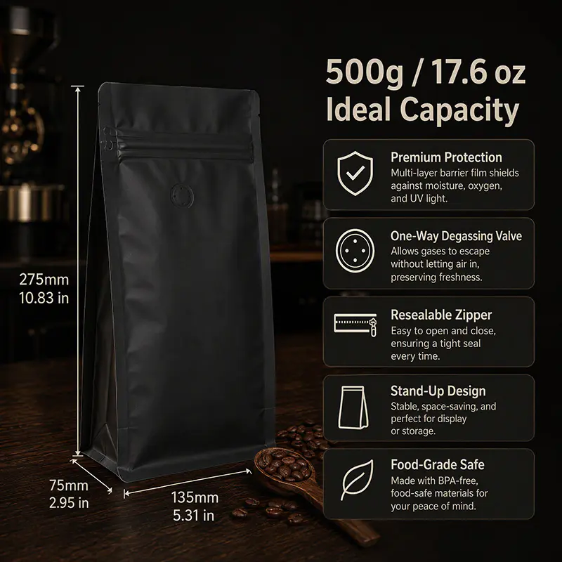 Stock Blank Coffee Bags with Valve Stock Blank Coffee Bags with Valve