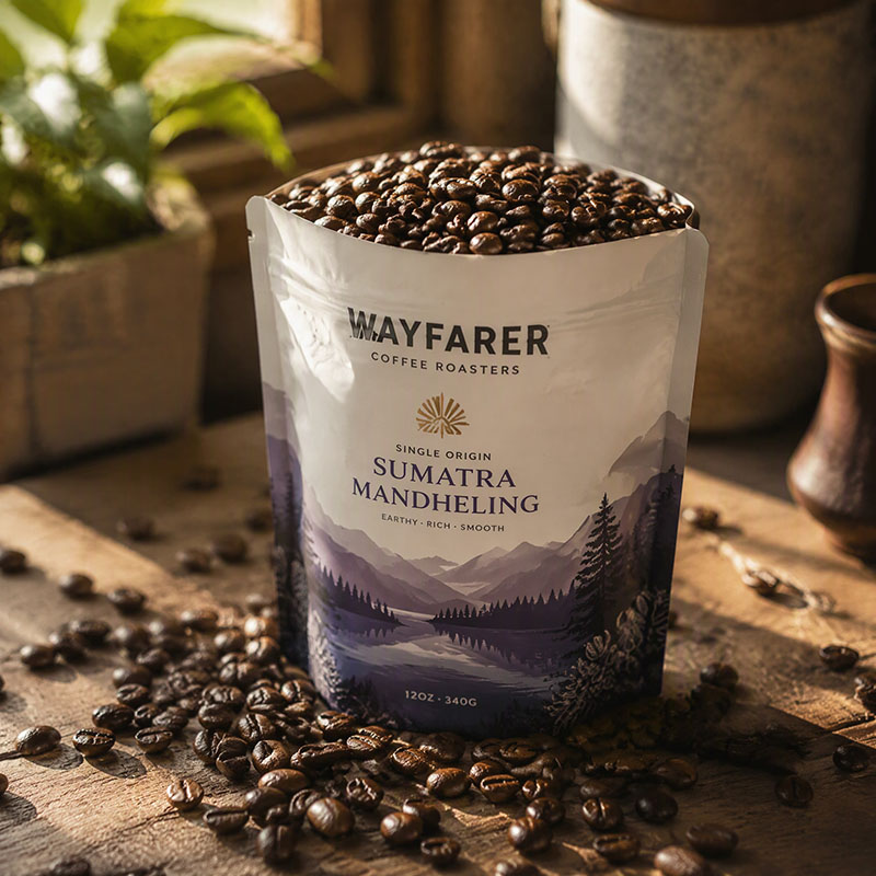 Printed Flat Bottom Coffee Bags Printed Flat Bottom Coffee Bags