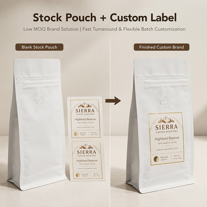 Quad Seal Coffee Bags with Custom Labels Quad Seal Coffee Bags with Custom Labels