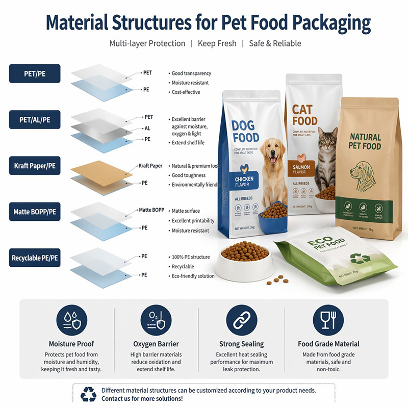 Composite Film Dry Pet Food Packaging Bags Composite Film Dry Pet Food Packaging Bags